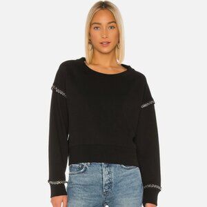 AllSaints Rafa Grommet Trim Sweatshirt In Black